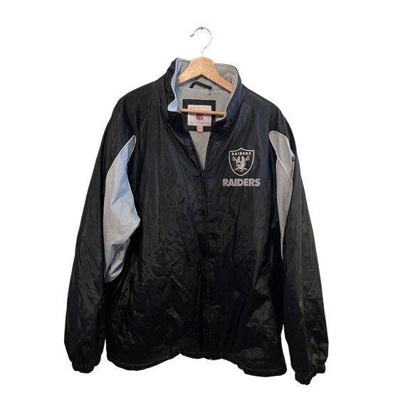 NFL Raiders Jacket Coat Fleece Lining Embroidered Logo Men's Size XXL